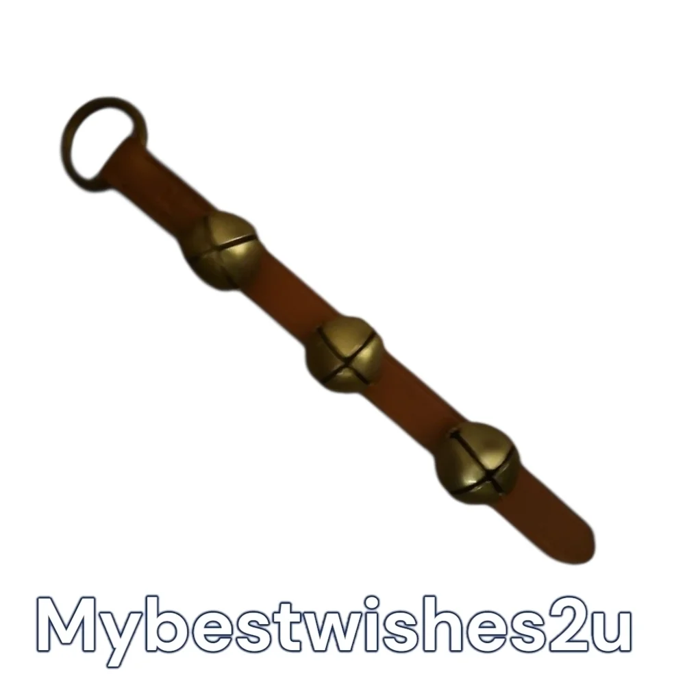 Brown Leather Jingle Bell Bells Strap‎